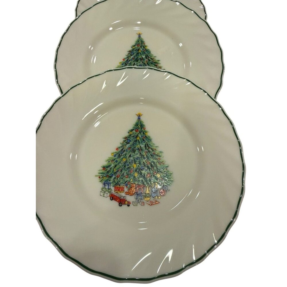 Noel Porcelle The House Of Salem 7.5" Plate Christmas Tree Holiday Set Of 3 - Picture 2 of 6